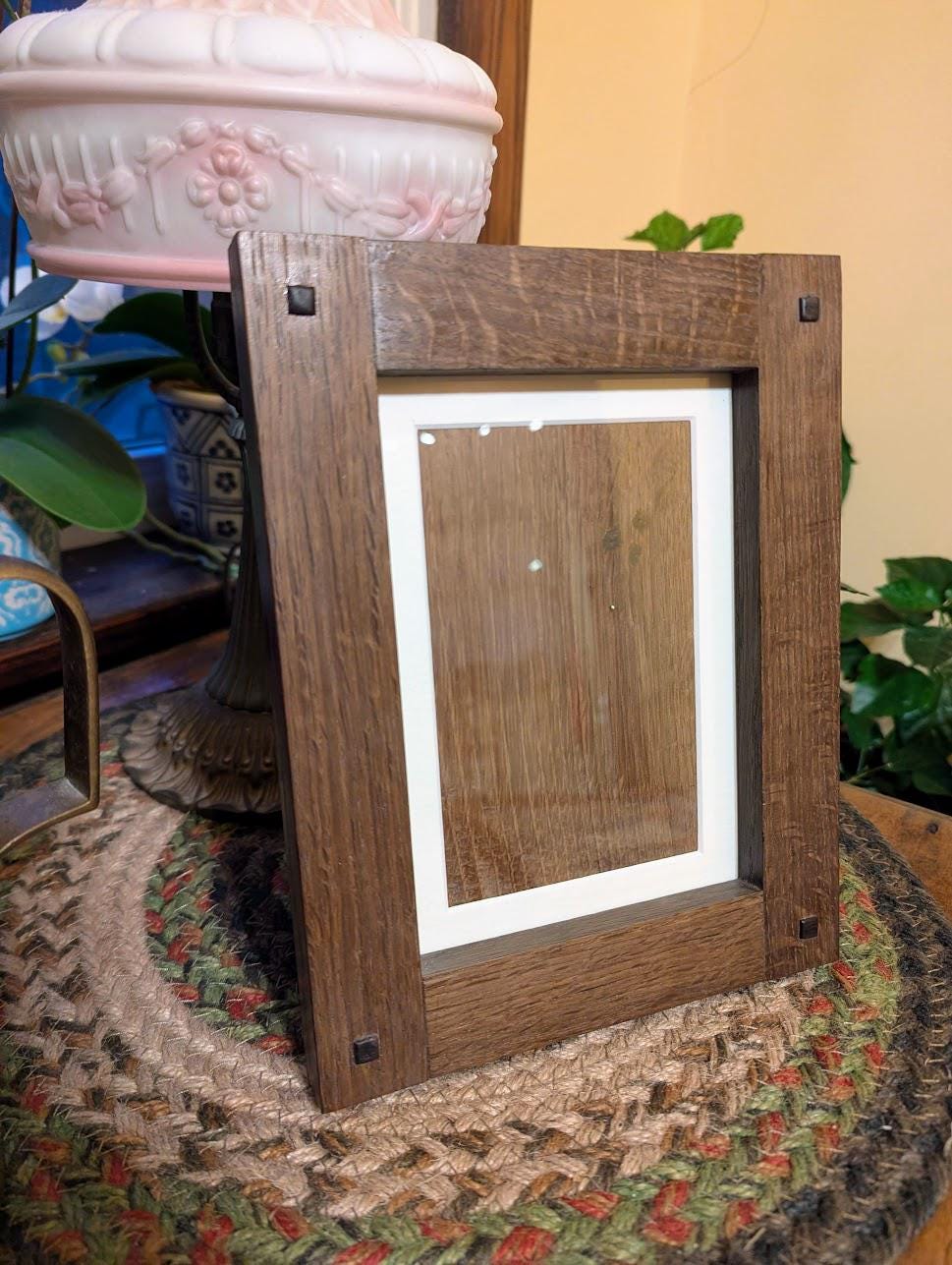 Arts & Crafts Style Fumed White Oak Picture Frame (5x7)