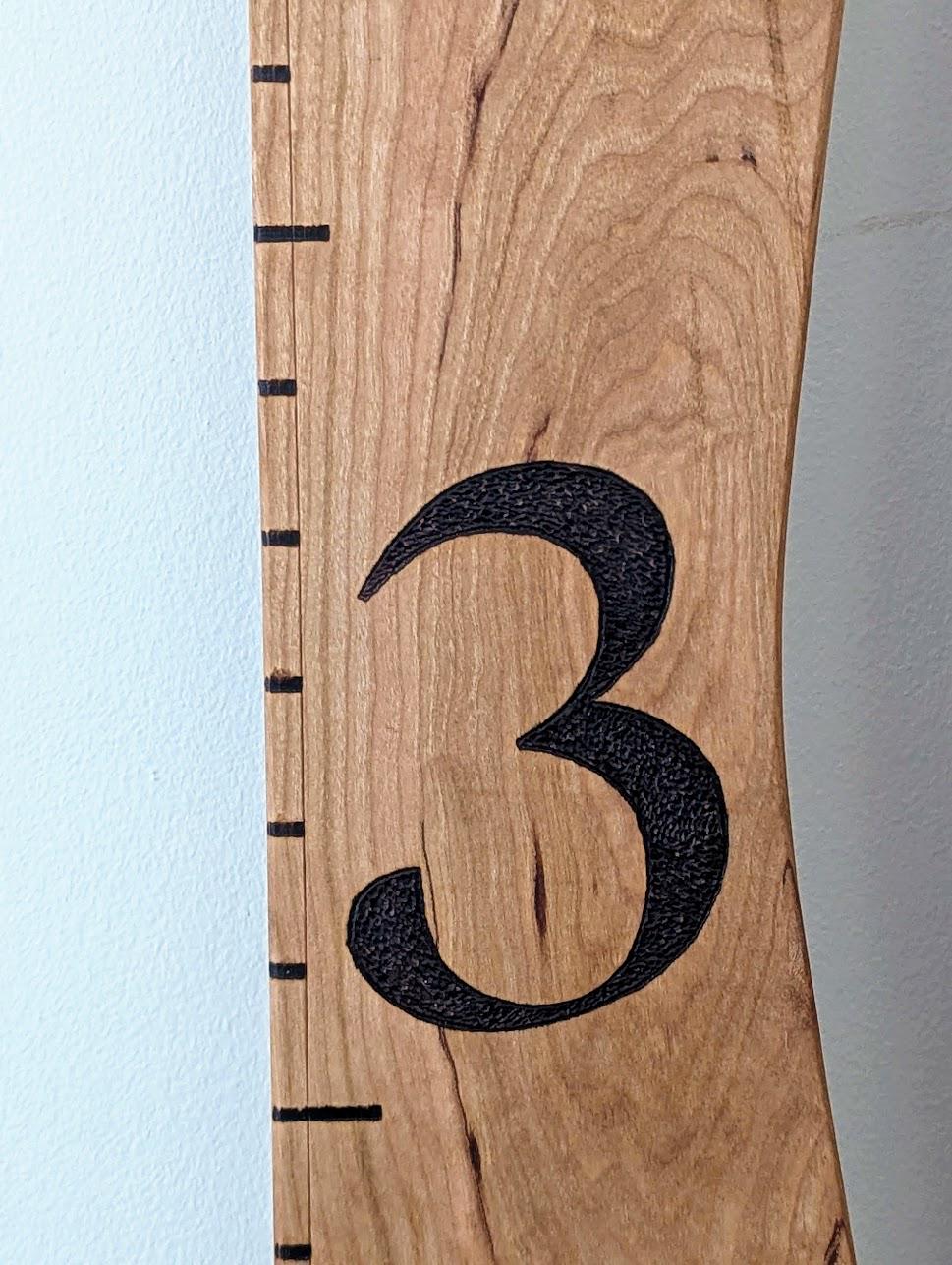 Hand-Burned Hardwood Sibling Growth Chart Ruler