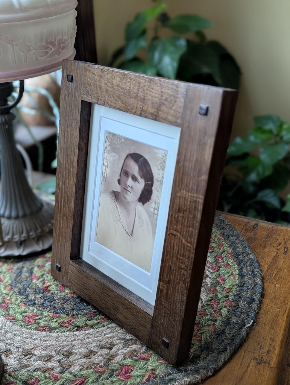 Arts & Crafts Style Fumed White Oak Picture Frame (5x7)