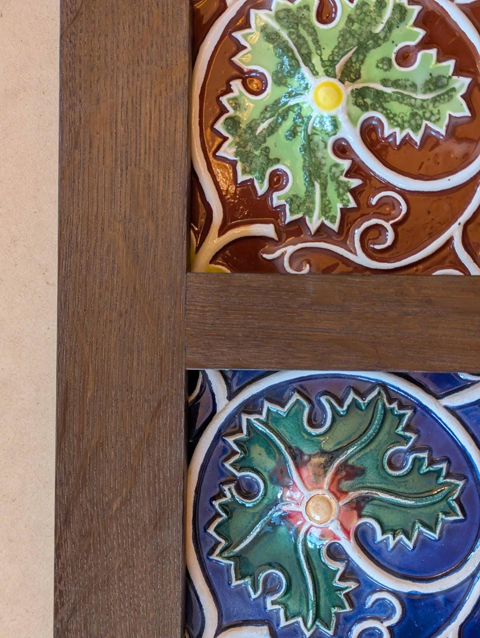 Mission Style Fumed Oak Ceramic Tile Frame (Medium)