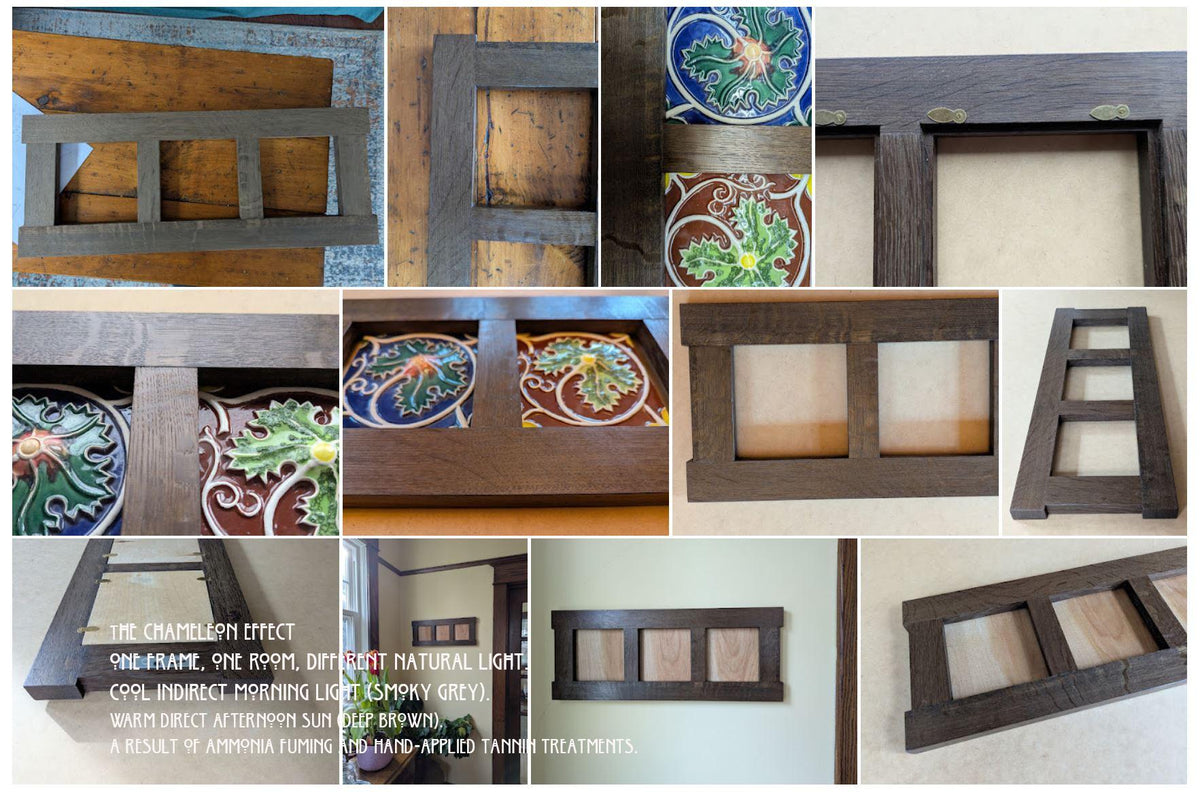 Mission Style Fumed Oak Ceramic Tile Frame (Medium)